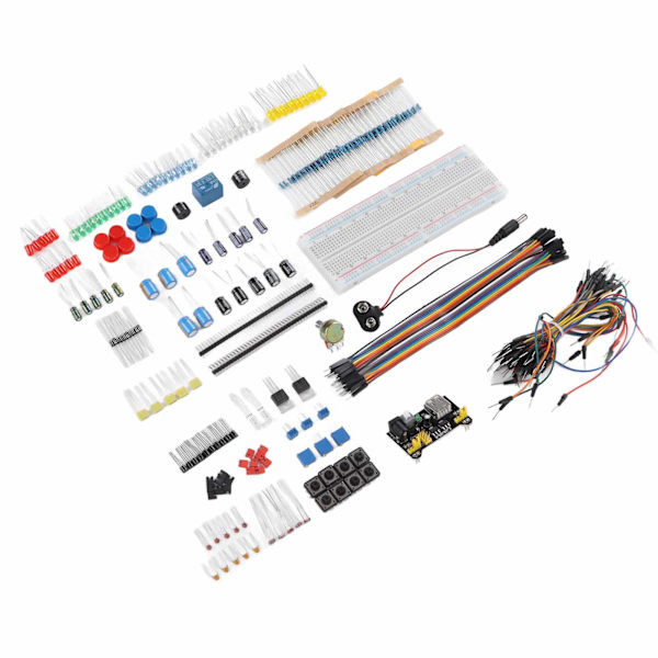 Elektronik Komponent Starter Kit 830 Bindepunkter Breadboard Modstand Kondensator Diode Modul til Arduino R3