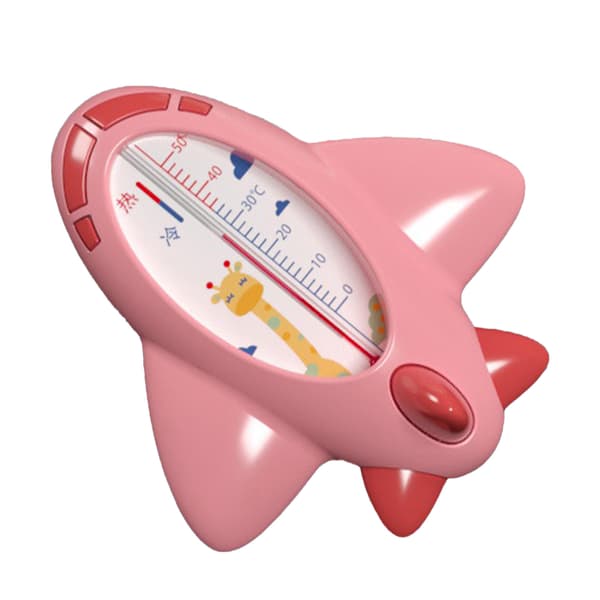 Flygplansformad Baby Badtermometer Multifunktionell Vattentemperatur Rosa