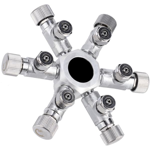 6-vägs CO2-regulator splitterventil för akvarium