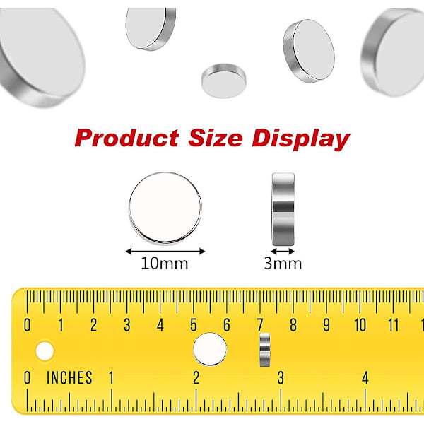 Neodymmagnet, 100 stk. 10 * 3mm Premium neodymmagneter til magnettavler, whiteboard, køleskab, interaktiv, magnetisk overflade