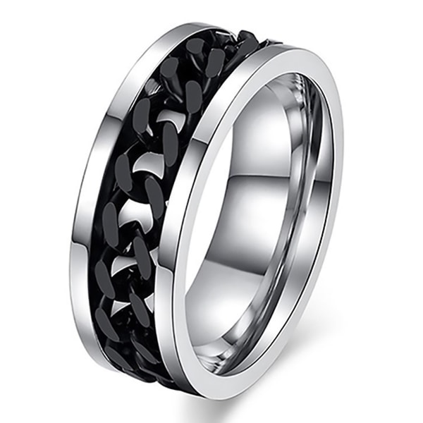 Punk män kvinnor unisex rostfritt stål kedja inlagd finger ring band smycken gåva Gold 11