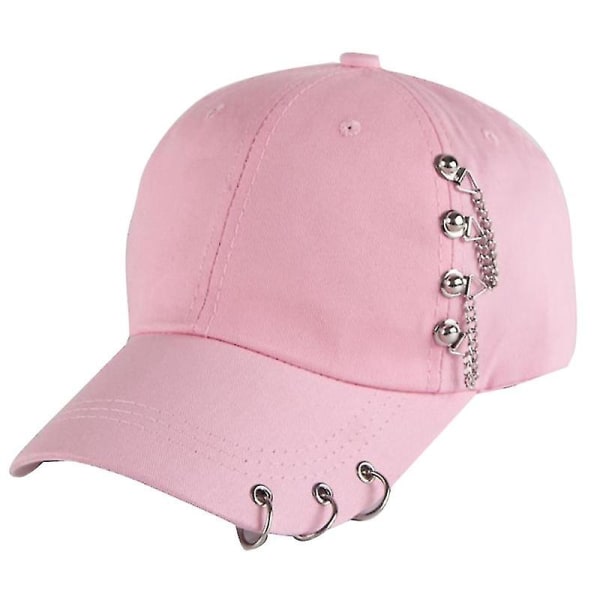 Unisex mode Punk Hip Hop cap Justerbar cap Picknick Camp Travel Sun Pink 2