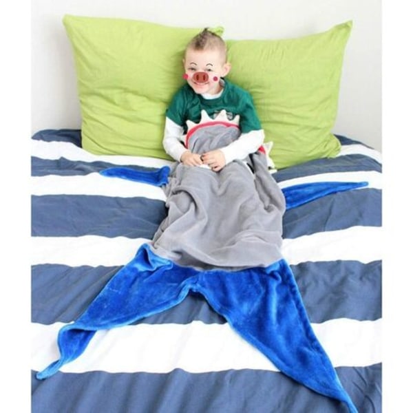 Hajformet dobbelt fleece sovepose Komfortabel og hyggelig til sovesofa Stue Gave til børn Teenagere