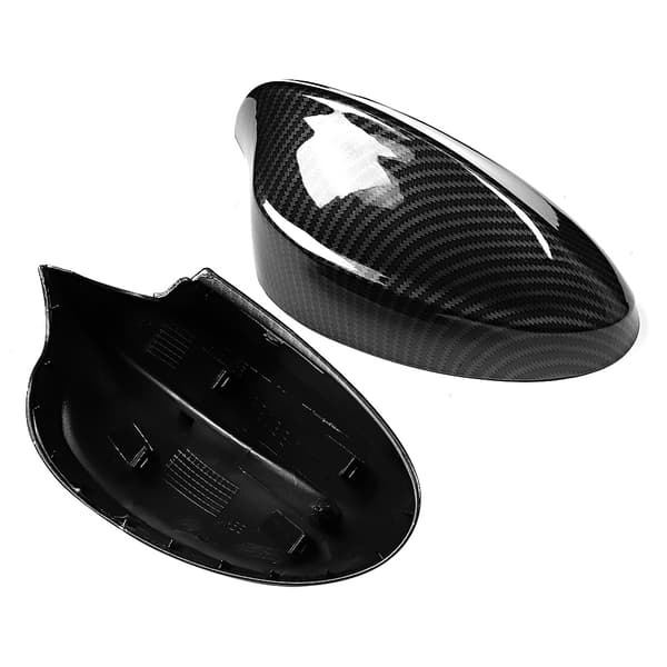 Vänster Höger Kit Kolfiber Stil Dörrspegelkåpa Bakre Kåpa Passar E90 05-07