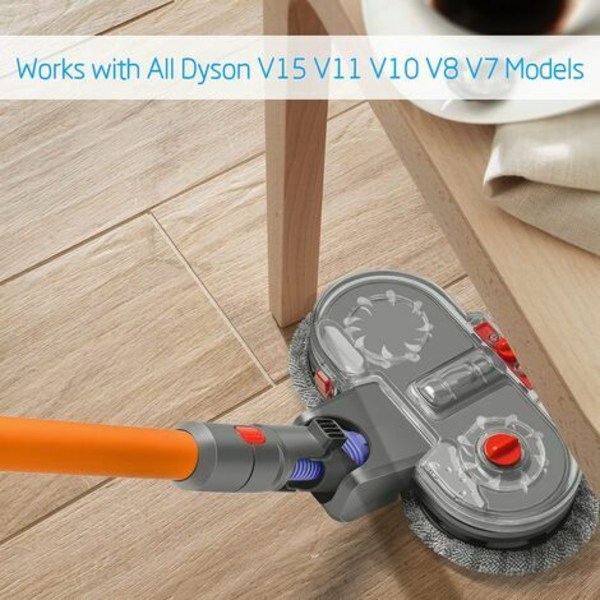 Elektrisk moppehoved til Dyson V15 V11 V10 V8 V7 støvsuger med aftagelig vandtank, 12 vaskbart moppehoved