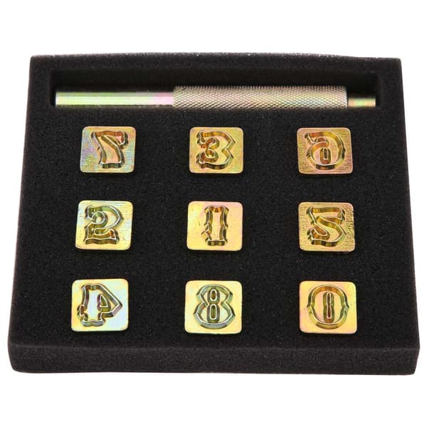 13 mm Metal Stempling Punch Sæt Tal 0 til 8 Værktøj Pres Kit