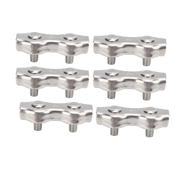 6 Duplex Wire Clamp Cable Clamps Rostfritt Stål Duplex 2-polig Kabelklämma för Tråd M4