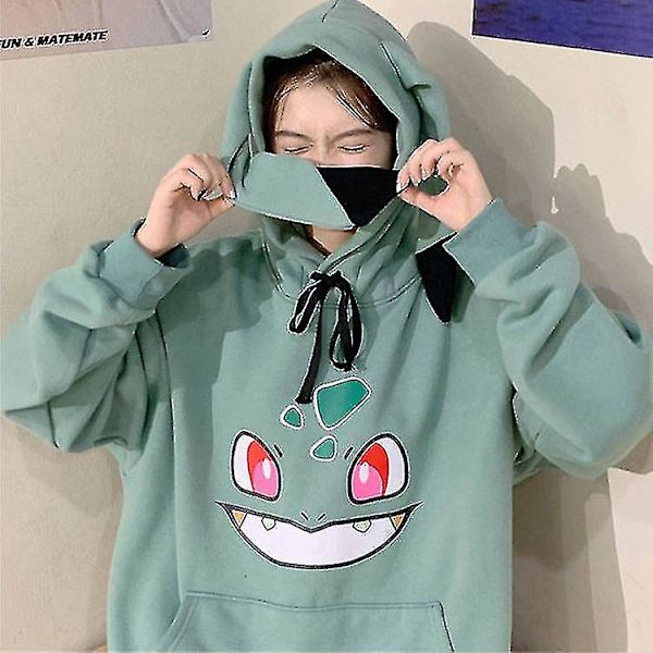 Elf Pikachu Sweatshirt Hættejakke Løs green m