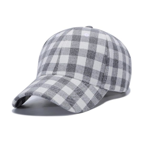 Cap med rutigt print Justerbar mjuk bomull Klassiskt mode svart och röd rutig K340
