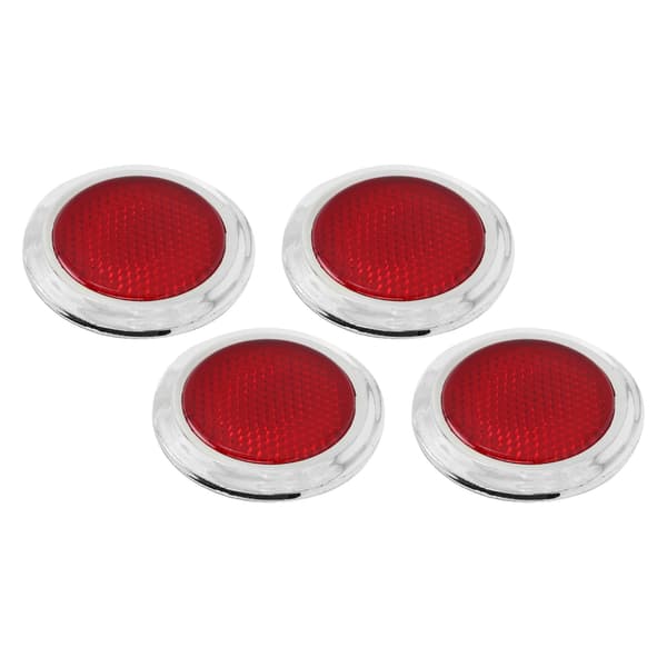 4 ST Röda ABS Krom Trim Reflektor Motorcykel Bil Säkerhetsskydd