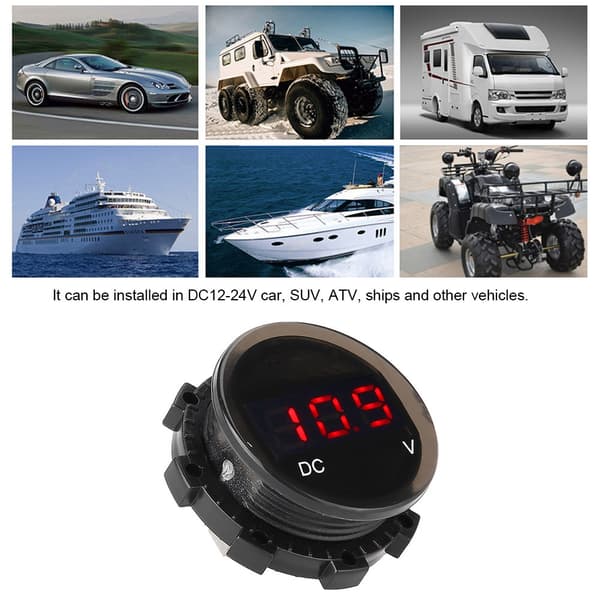 Modificeret Motorcykel Voltmeter LED Digital Display Spændingspanel Meter Rød