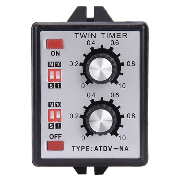 Vred Kontroll Dobbel Timer Relé MultiSection ATDVNA AC110V 220V Tidsbryter