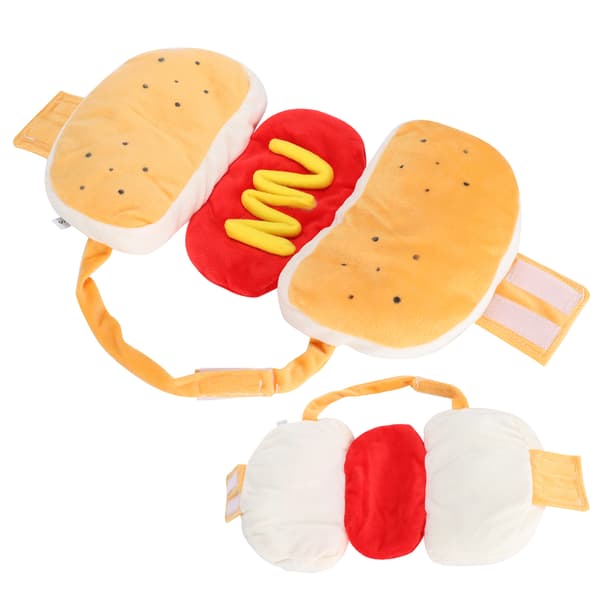 Gul Bomull Hot Dog Hamburger Kostyme for Hunder