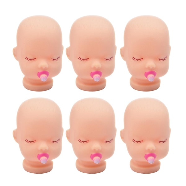 10st Baby Doll Head Dekor Levande Nyckelring Tillbehör Kroppsdel ​​Gör-det-själv hantverk Artist Handmålningsdocka För flickor