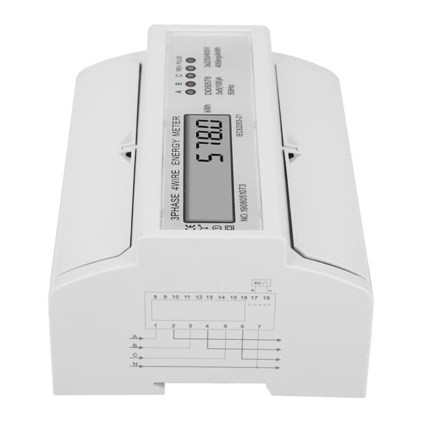 DDS578 3-faset 4-leder 7P 380V Elektrisk Strømmåler LCD-display Watt Timer