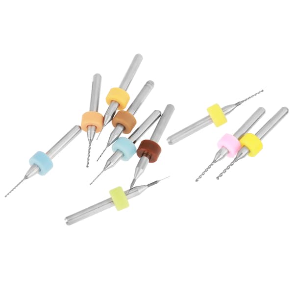Wolframcarbid Mikro Bor Bits Sæt 10 stk. 0,1-1,0 mm til PCB printkort
