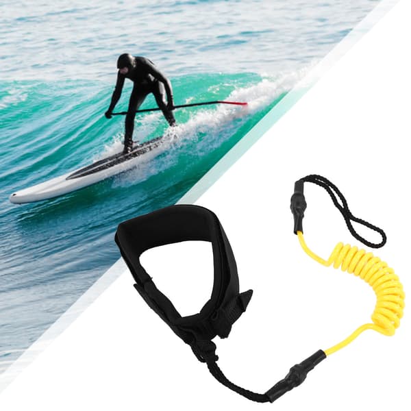 Gul spiralformet surfebrett-leash for ben
