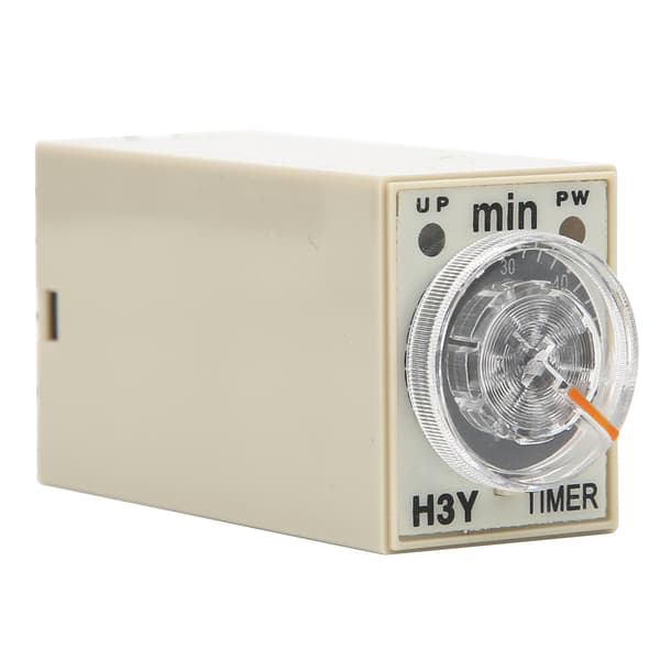 H3Y 2 8-Pin Fördröjningstimerrelä 0 till 60 Minuter Ratt Typ 5A Multifunktion 220VAC