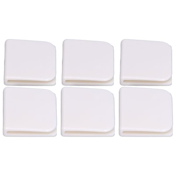 6-pack Självhäftande Duschdraperiklämmor Vita 4,5x5cm för Hem Badrum Sovrum Vardagsrum Kök
