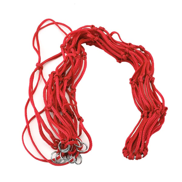 Hästfoderväska Nylon Slow Feeder Hästhönsnät med Hängare Röd M