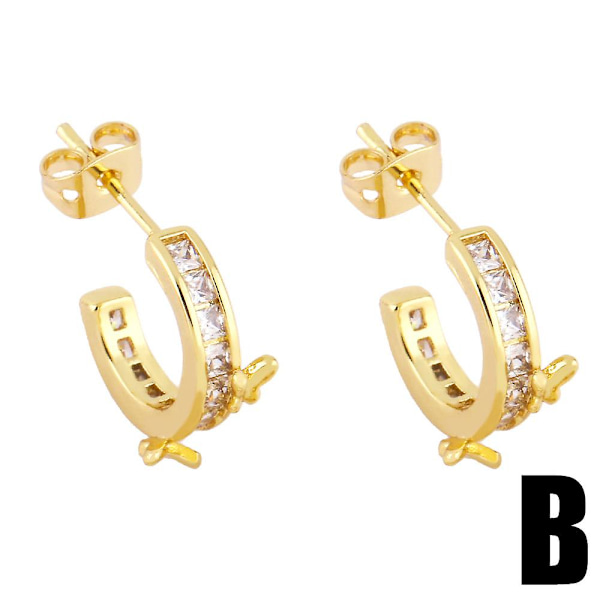 Örhängen Vintage Zircon Metallic Element Modesmycken Ac8875 A