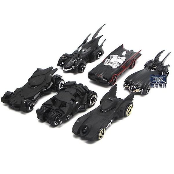 6 kpl/setti Batmobile metalliseos automalli leluajoneuvoyhdistelmä lasten set lahjat