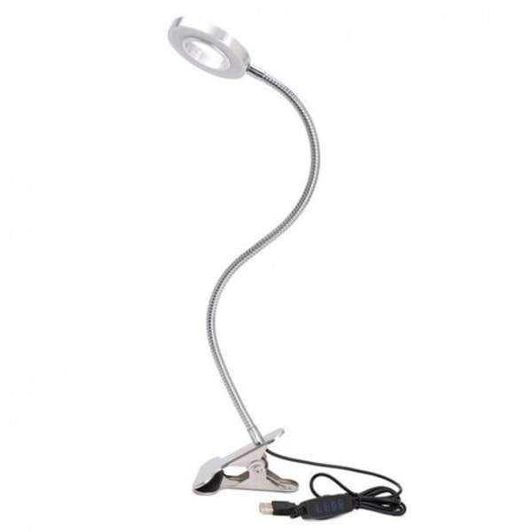 Skrivebordslampe 7W lampeklemme, adapter inkluderet, LED, klemme, øjenpleje, lysstyrkejustering til kontor og hjemme Fleksibel 36