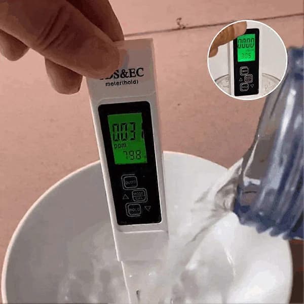 Digital vandkvalitetstester LCD-display vandtestmåler til hjemmet White No backlight