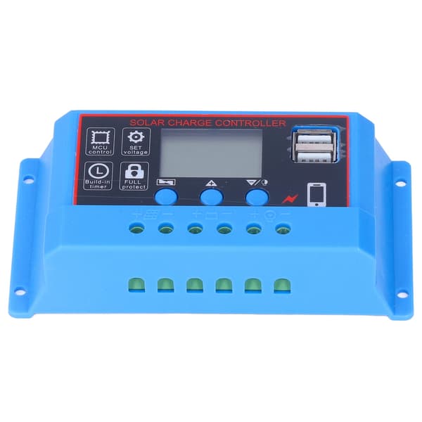 PWM Solarladdningsregulator LCD-display 12V 24V 10A för solpaneler