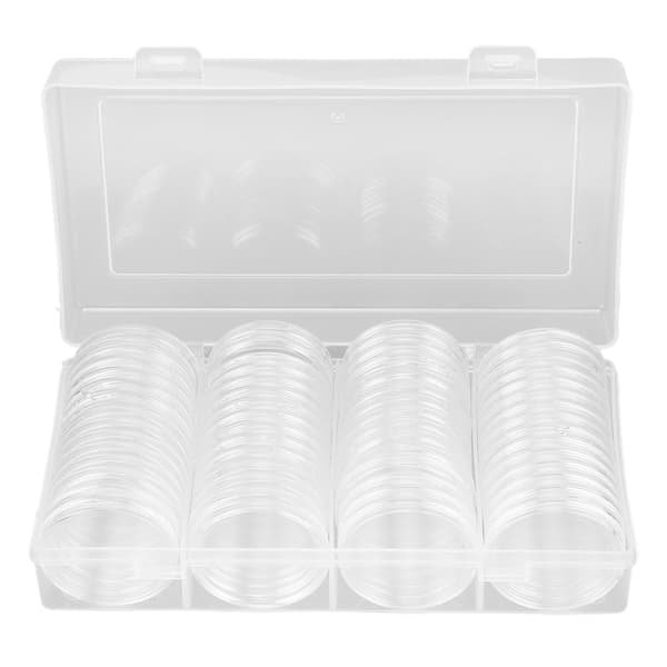 Klar 60-pack 41 mm myntkapslar förvaringslåda för myntsamlare