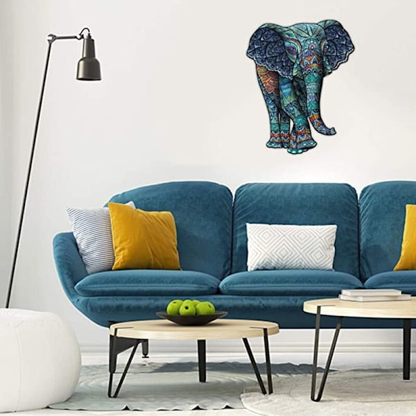 A5 Flower Elephant Animal Jigsaw Puzzle utan skarvning Helark Färg Linden Animal Puzzle - Unik Shape Jigsaw Puz