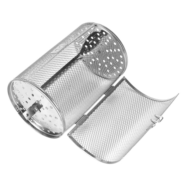 12x18cm Bageplade i rustfrit stål Roterende Nødde Bønne Jordnødde Kurv Ovn BBQ Grill