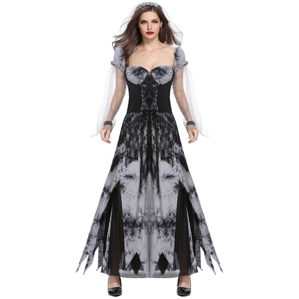 M-xl kvindelig vampyrbrud zombie kostume L