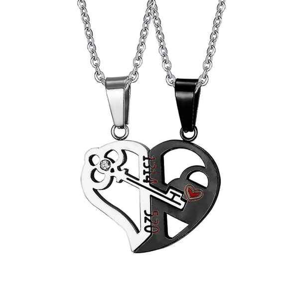 Fashion Personality Stitching Key Hjerteformet vedhæng til elskere