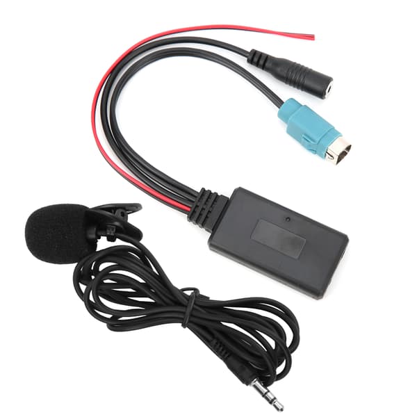 Bluetooth 5.0 AUX Kabeladapter med Mikrofon Kompatibel Alpine KCE-236B CDA-9852E CDE-9887R