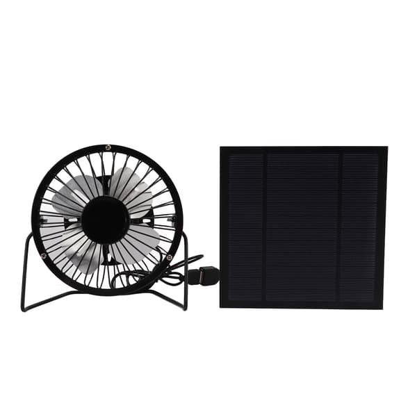 5W Mini Solcellepanel USB Vifte Strømbank for Hjemmekontor Utendørs