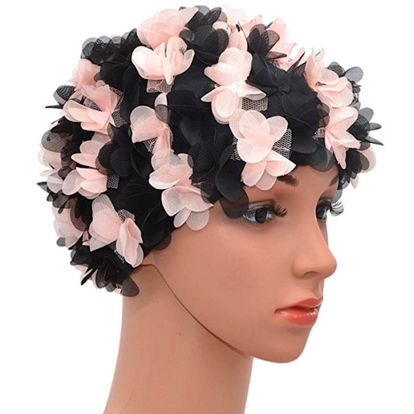 Print med cap, retrostil, för kvinnor, rosa/svart