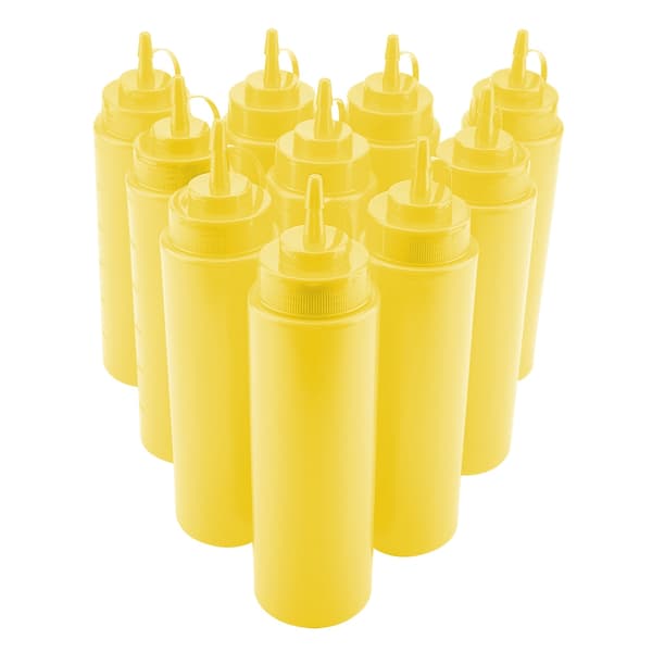 720ml 10-pakning Plast Oljedispenser for Olivenolje Eddik Gul