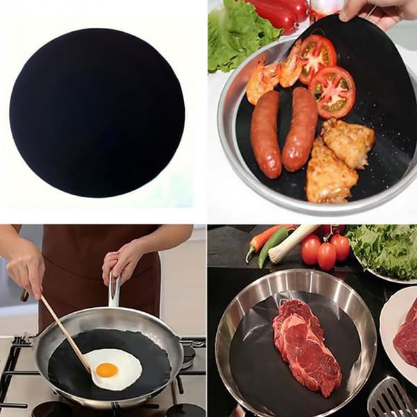 Non-stick Runda Pannfoder Ark 2-pack 24cm Högtemperatur Matlagning BBQ Bakning