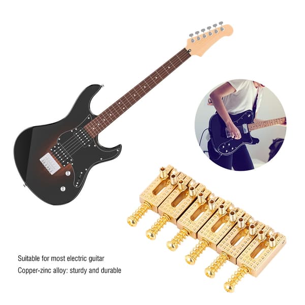 6 stk. Guldfarvede guitar roller bro sadler reparationsdele