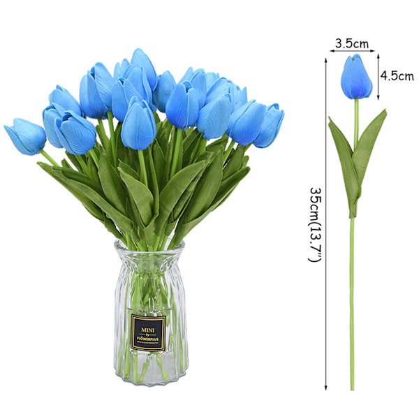 (Mørkeblå) Simuleret PU tulipan kunstig dekorativ blomst