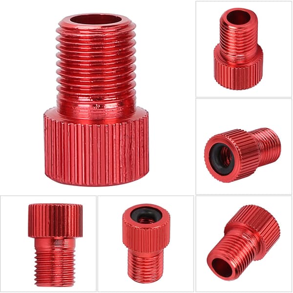 4 stk Sykkelpumpe Adapter for Presta til Schrader Konvertering (Rød)