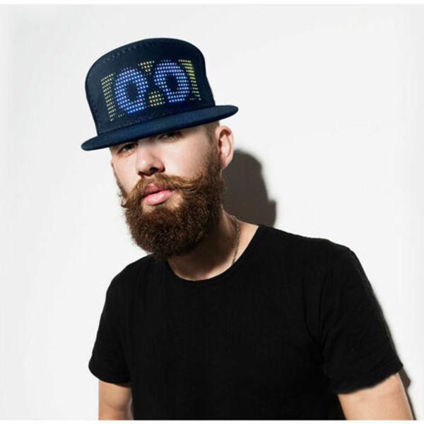 SL014 farve LED lysende hat baseballkasket Bluetooth-forbindelse / 22 slags animation / DIY-tekst / musiktilstand