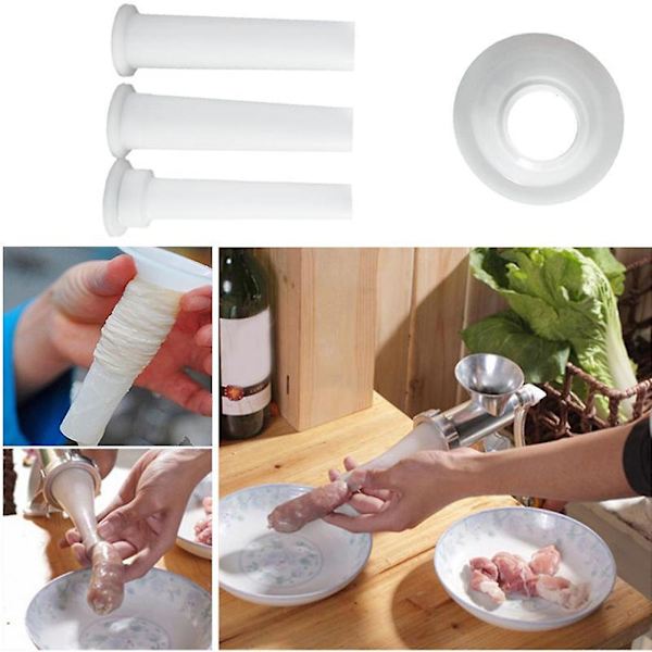 2 X Köttkvarn Handgjorda stoppningsrör Korvmaskin Stuffare Plasttrattverktyg