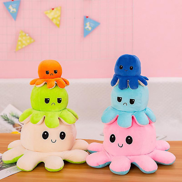 Doll Flip Octopus (gul + grön 30 cm)