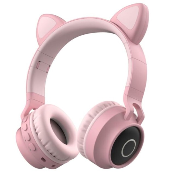 Söta kattöron trådlösa hörlurar (rosa)
