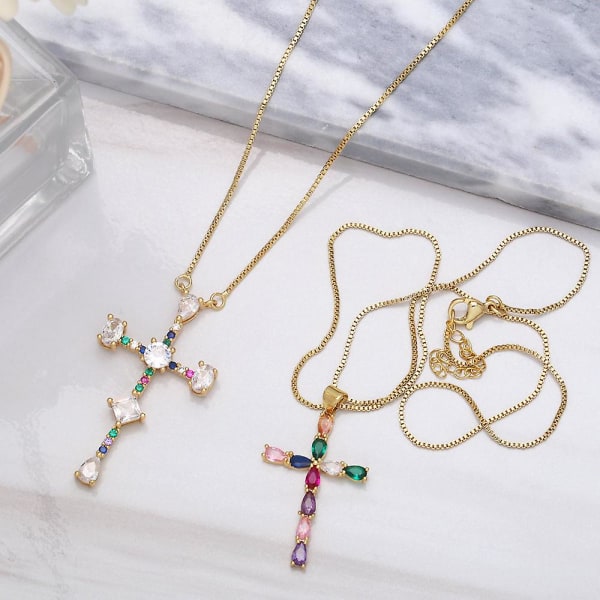 Kaulakoru Vintage Zircon Cross Muotikorut Ac8877 B