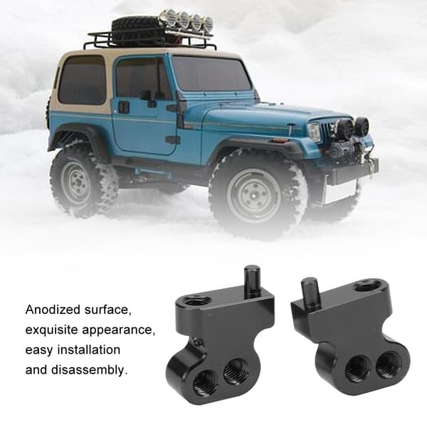 Justerbar aluminiumslegering frontdæmper stødbeslag passer til RC 1/10 Tamiya CC01 Sort