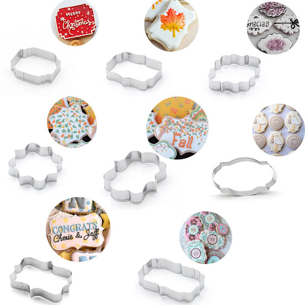 Sæt med 8 rustfrit stål Steamer Cookie Forme med DIY Mousse Ring,