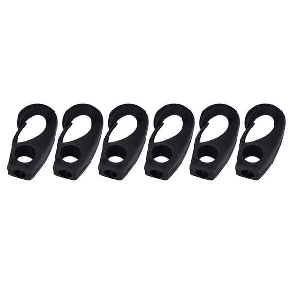 Sort Nylon Surrings Shock Hook Sæt 6 Stk til Båd Kano Kajak Tilbehør